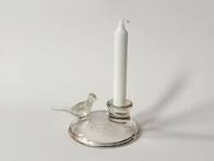 Candelabro de pájaro de vidrio vintage, figura de faisán con detalles de  pantano y bordes dorados