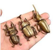 Amazon.com: 3 modelos de bronce antiguo escarabajos macizos ...