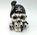 Factory Custom Home Ornaments Pirate Skull Statue Halloween Funny Resin  Skull Head Crafts