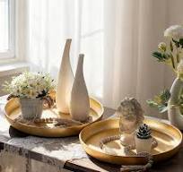 JAZUIHA Decoratief dienblad rond set van 2, decoratieve ...