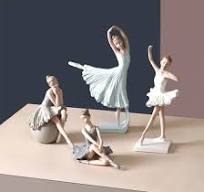 Adorno de escritorio creativo pequeña niña bailarina arte de resina para  decoración del hogar