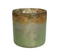 Decoris Theelichthouder glas colorful antique - Mosgroen ...