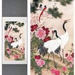 Fashion158 Vogels en bloem schilderij Traditionele Chinese kunst Schilderen  vogels en bloemen schilderen kunst schilderij Songhe Mudan : Amazon.nl: ...