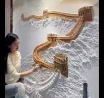 ¡Increíble! 🇨🇳😍👏🏻 Mural en relieve 3D de la Gran Muralla China creado  por esta talentosa artista china. , #China #Asia #Beijing #Arte  #GranMuralla #MurallaChina #3D