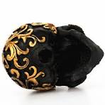 Hars Ambachtelijke Black Skull Head Golden Carving...