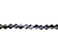 Preciosa Crystal Bicone Beads 5mm JET AB (Pack of 32)