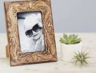 Paper High Cadre photo en bois de manguier sculpté | 15,2 x 10,2 cm | Cadre  photo en bois durable | Cadres sculptés à la main | Commerce équitable et  ...