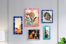 Handicrafts Home Lot de 2 cadres photo de 13 x 18 cm – Cadres photo faits  main avec incrustation d'os blanc, collection classique, cadres décoratifs  ...