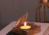 Bougeoir vintage en métal, bougeoir en forme de lune et d'étoile dorée,  bougeoir romantique en laiton pour bougie chauffe-plat, décoration de la ...