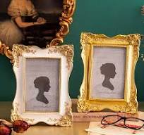 Marco de fotos minimalista estilo * tallado y dorado de resina, accesorio  de fotografía * soporte de exhibición vintage.