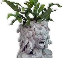 Kobi & Knight - Macetero de cabeza Medusa - Macetero de cara de estatua  para macetas de 5 pulgadas, decoración de jardín de resina para plantas ...