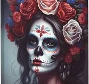 Amazon.com: YEEWArt Arte de pared con calavera de azúcar ...