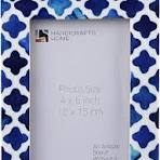 Handicrafts Home Cadre photo Indigo mauresque fait à la main Chic Boho  Cadres photo Cadeau Taille 4 x 6 Indigo 2 : Amazon.ca: Maison