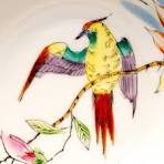 Handgeschilderde serveerschaal 'Made in Japan' met vogel en ...
