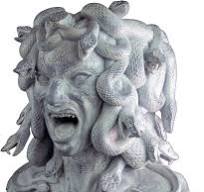 Kobi & Knight - Macetero de cabeza Medusa - Macetero de cara de estatua  para macetas de 5 pulgadas, decoración de jardín de resina para plantas ...