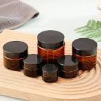 Luxury Amber 60ml 120ml 150ml 4oz Glass Cream Jar with Screw Lid Accept  logo Printing