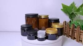 1oz 2oz 30ml 50ml 100ml 150ml Custom Brown Face Cream Container Cosmetic  Amber Glass Jar With Lid