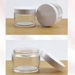 150g Wholesale Luxury Custom Transparent Frosted clear 150ml 5oz Body Face  Cream Cosmetic Glass Jars With White Lids
