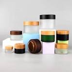 200ml Cosmetic Jar 150ml Glass Cream Jar15ml 30ml 50ml 100ml Glass Jar with  Bamboo Lid for Face Cream
