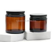 1oz 2oz 30ml 50ml 100ml 150ml Custom Brown Face Cream Container Cosmetic  Amber Glass Jar With Lid
