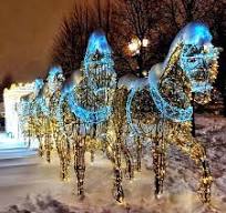 3D Large Horse Motif Animals Sculpture Decoration Led Christmas Holiday  Outdoor Landscape Lights