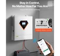 SKYSHALO Hybrid Solar Inverter 3000W All in One Pure Sine Wave Power  Inverter Charger Off Grid 24V DC to 110/120V LWGPNKYTJ1204ZG5LV6-S328