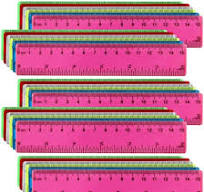 8-Pack 6 Inch Plastic Rulers - Transparent Straight Rulers With Inch &  Metric Scales