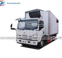 ISUZU NPR 18ft Refrigerator Van Frozen Goods Transport Truck with Hydraulic  Lift Tailplate