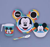 Mickey Mouse Disney Plastic Plates Pc Kids Set Mickey Stripe