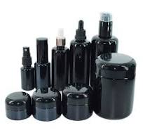 Luxury 30ml 50ml 100ml 250ml Cosmetic Packaging Skincare Set Violet Black  Glass Body Lotion Bottle with Pump MOQ 100pcs