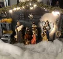 Handmade nativity scene with led lighting