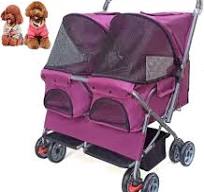 Clearance double dog buggy Shop Double Dog Stroller for Medium Small Dogs  Cat Folding Two Seater Pet Trolley Sleeping Nest Pet Dog Travel Prams ...