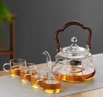 High Borosilicate Glass Teapot Set: Heat Resistant, Modern ...