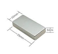 10 PACK - - Flat Thin Neodymium Earth Magnets 25x10x3mm Rectangular N52