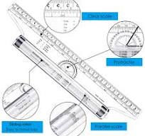 Plastic Measuring Rolling Ruler, Pack Of 2, Multifunctional