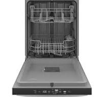 GE Appliances 24" Built-In Bar Handle Dishwasher with Top Control and 52  dBA in White