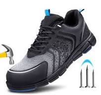 SPIEZ Men's Ultra-Light Composite Toe Safety Shoes - Anti-Impact,  Puncture-Resistant & Slip-Resistant for Work & Casual Wear,Black Size 10