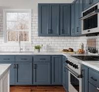 Needlepoint Navy Blue Kitchen Cabinets – Amishwerks ...