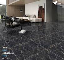 Wholesale Manufacturer and Exporter Marble Look Black Polished Glazed  Porcelain Ceramic 600 X 600 mm 600 X 1200 mm Floor Tile