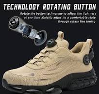 Men Work Shoes Safety Toe Rotating Buckle Breathable Non-Slip Steel Toe  Sneakers Sale | Shoes