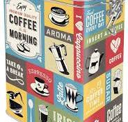Amazon.com: Nostalgic-Art Retro coffee tin box, 44 oz, Coffee Collage –  Gift idea for coffee fans, metal clip top can, vintage design : Home &  Kitchen