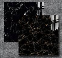 Glossy Marble Floor Tiles Fully Polished Glazed Marble Black Color Gold  Vein Porcelain Tile Bathroom Tiles for Interior Wall