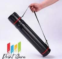 DEWEL Telescoping Drawing Poster Tube, Waterproof Plastic, Light, Black
