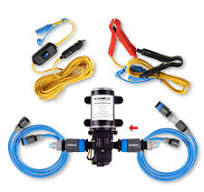 CAMPLUX 12V Water Pump Kit, 1.6 GPM 65 PSI High Pressure Pump for Caravan  RV Boat Gas Hot Water System