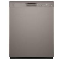 GE Appliances 24" Built-In Integrated Handle Dishwasher with Front Control  and 52 dBA in Slate