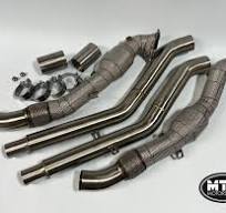 AUDI RS6 RS7 C7 DOWNPIPES & MIDPIPES 200 CELL HI-FLOW SPORTS CATS & HEAT  SHIELD