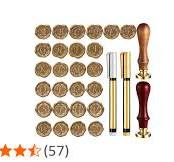Alphabet Wax Seal Stamp Kit, 26 Letters A-Z Sealing Wax Stamp With 2pcs Woode