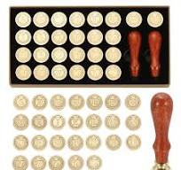 26 Letters A-Z Alphabet Wax Seal Stamp Kit, Vintage Sealing Stamp with 2pcs Wooden Handles Gift Box for Wedding Invitation, Party, Gift Wrap, Envelope ...