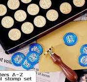 Alphabet Wax Seal Stamp Kit, 26 Letters A-Z Sealing Wax Stamp With 2pcs Woode