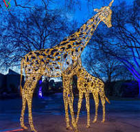 Outdoor Christmas Decorations LED Large Animals 3D Giraffe Motif Lights